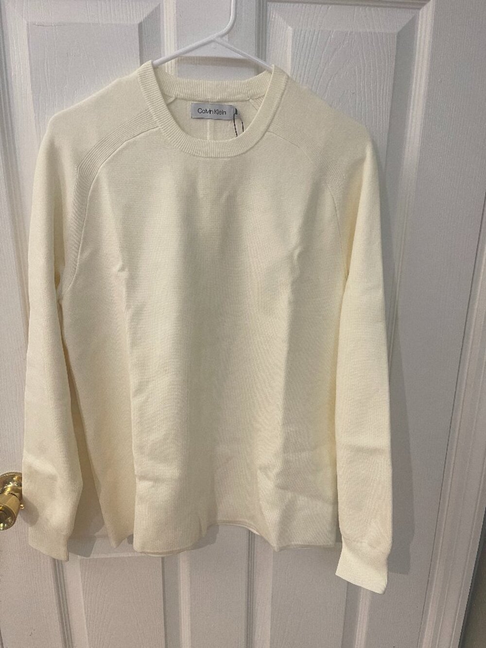 Calvin Klein Men's XS Cream Ivory Crewneck Knit Sweater NWT